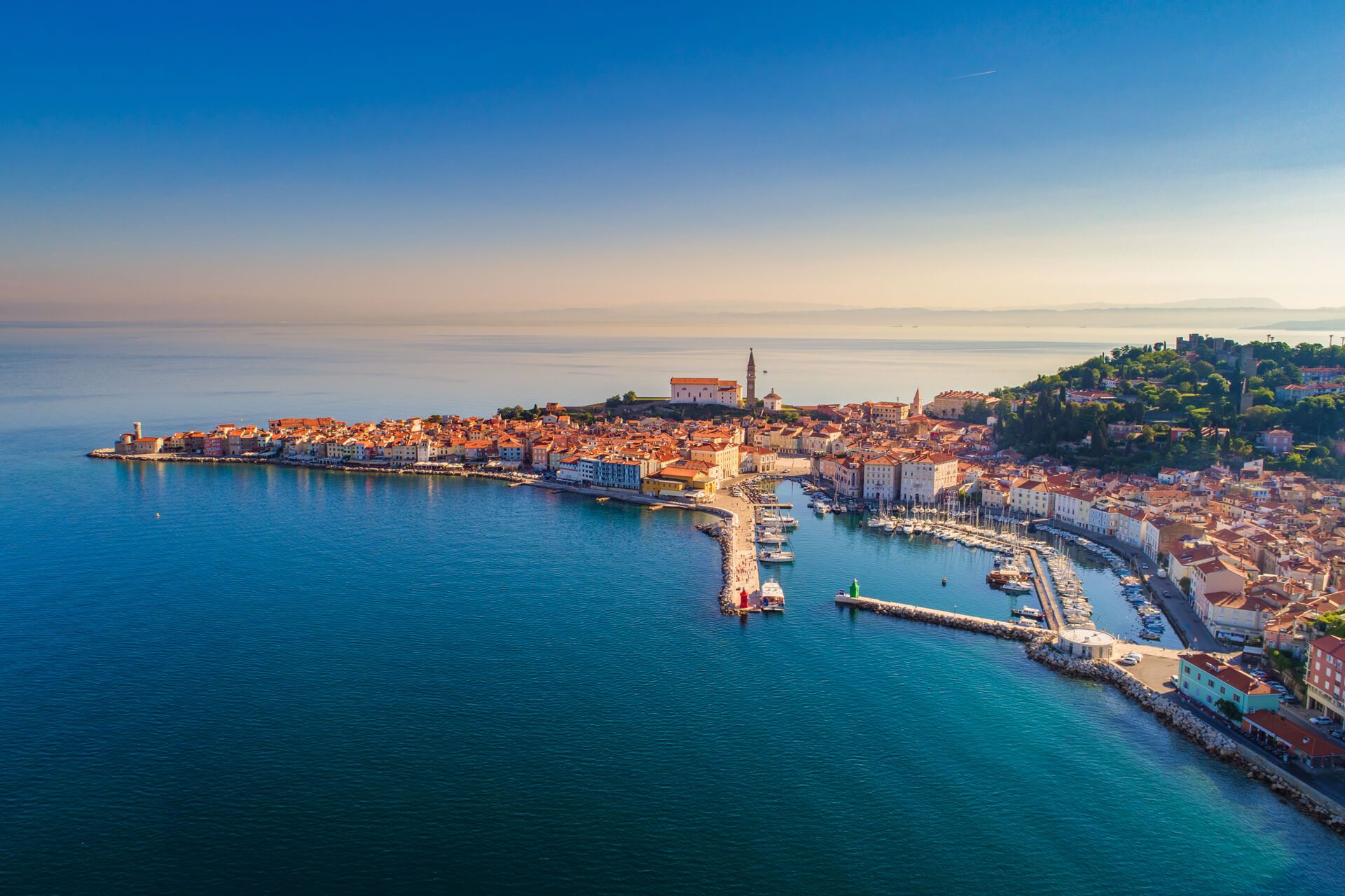 Piran bei Sonnenaufgang